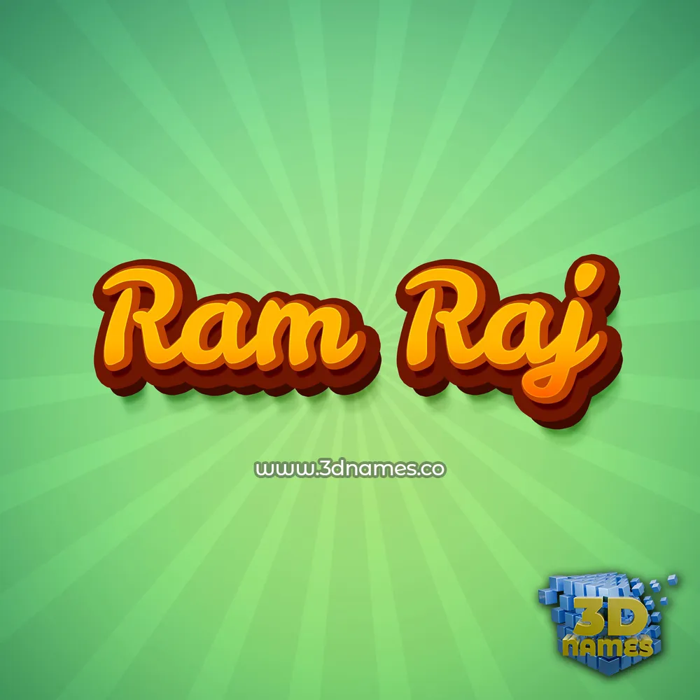 ram raj in Green Rays style - 3D name wallpaper