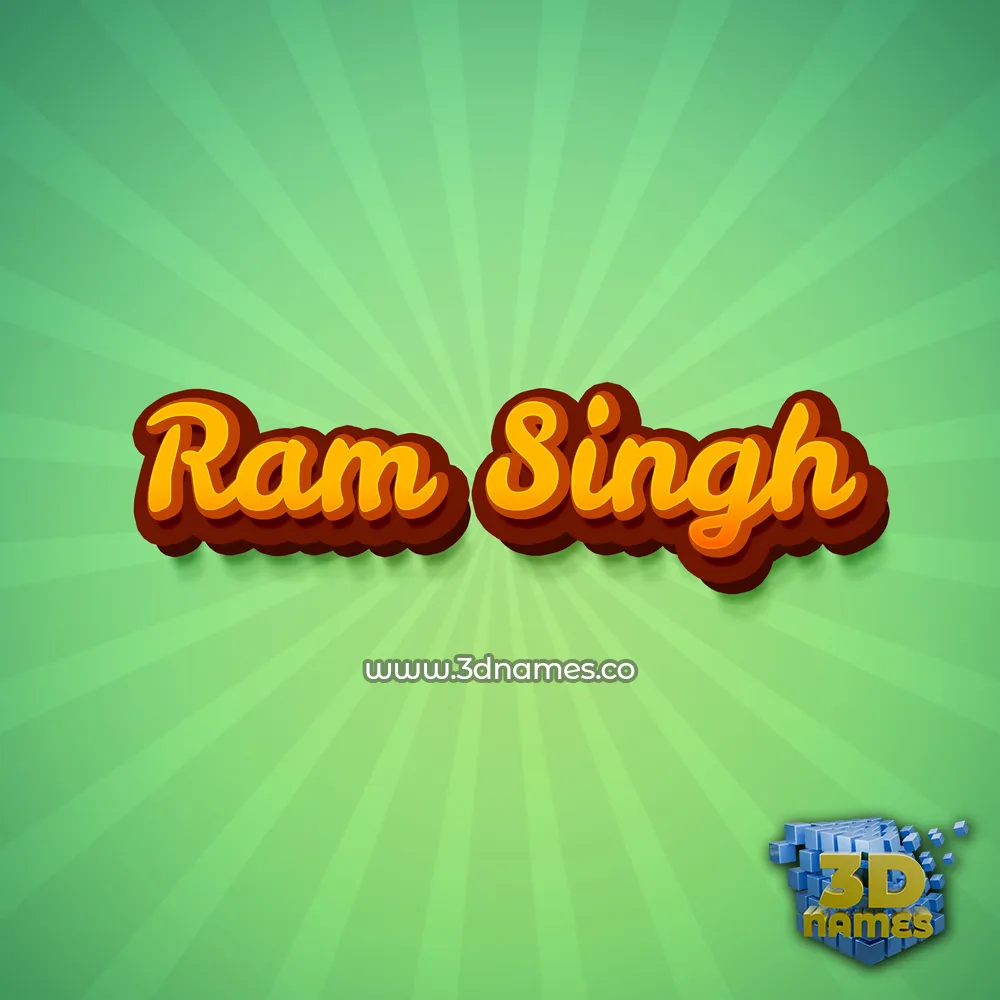 ram singh in Green Rays style - 3D name wallpaper