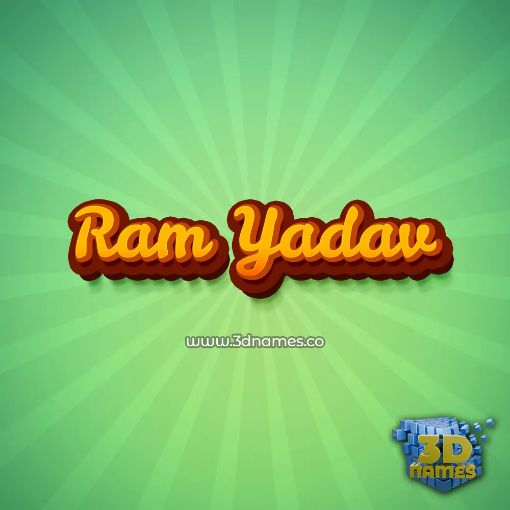 ram yadav in Green Rays style - 3D name wallpaper