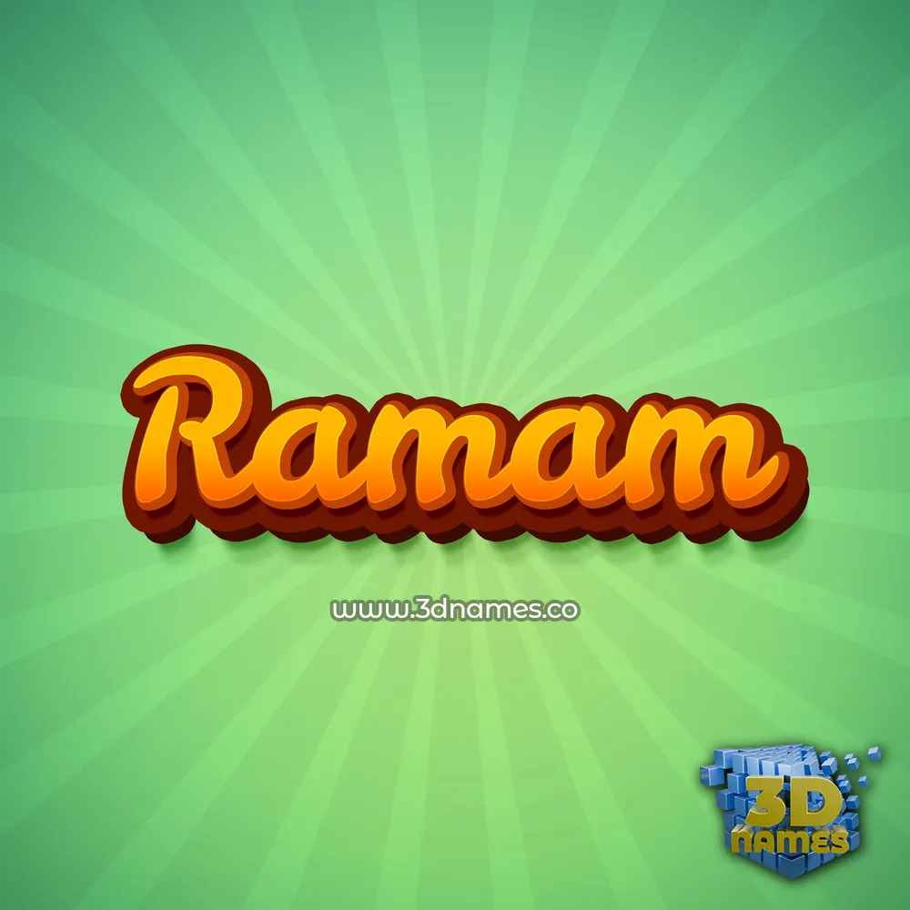 ramam in Green Rays style - 3D name wallpaper