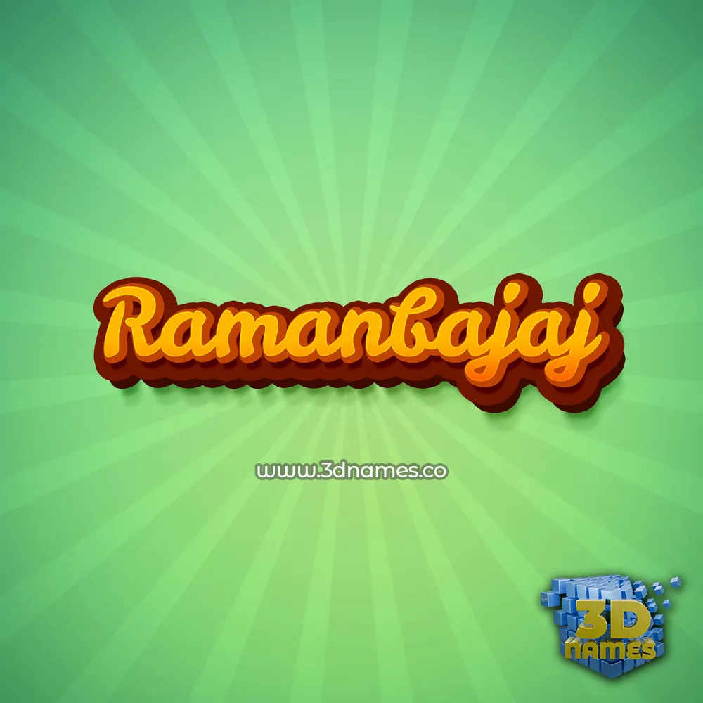 ramanbajaj in Green Rays style - 3D name wallpaper