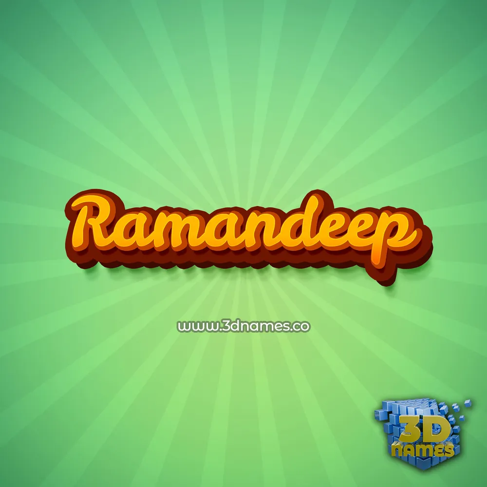 ramandeep in Green Rays style - 3D name wallpaper
