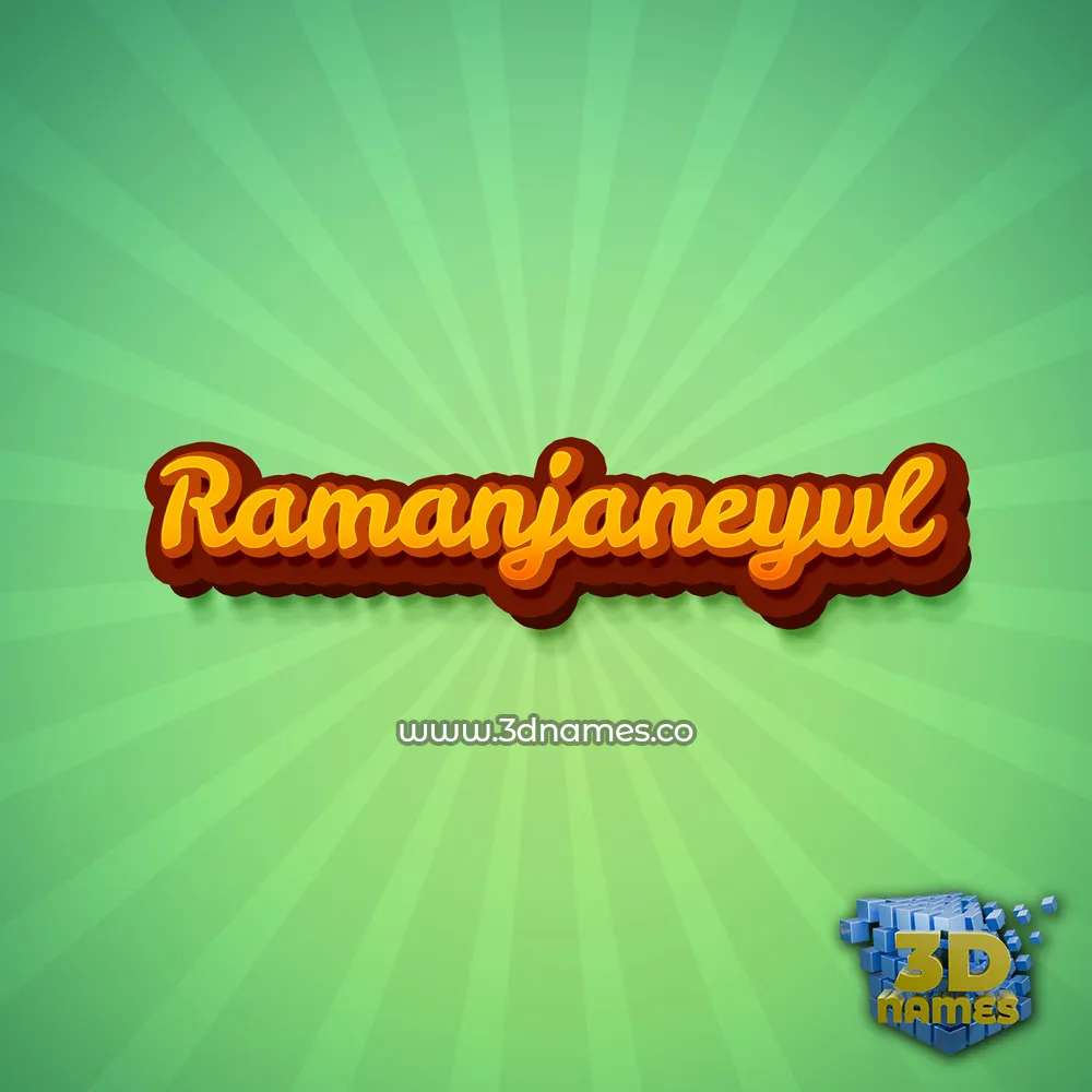 ramanjaneyul in Green Rays style - 3D name wallpaper