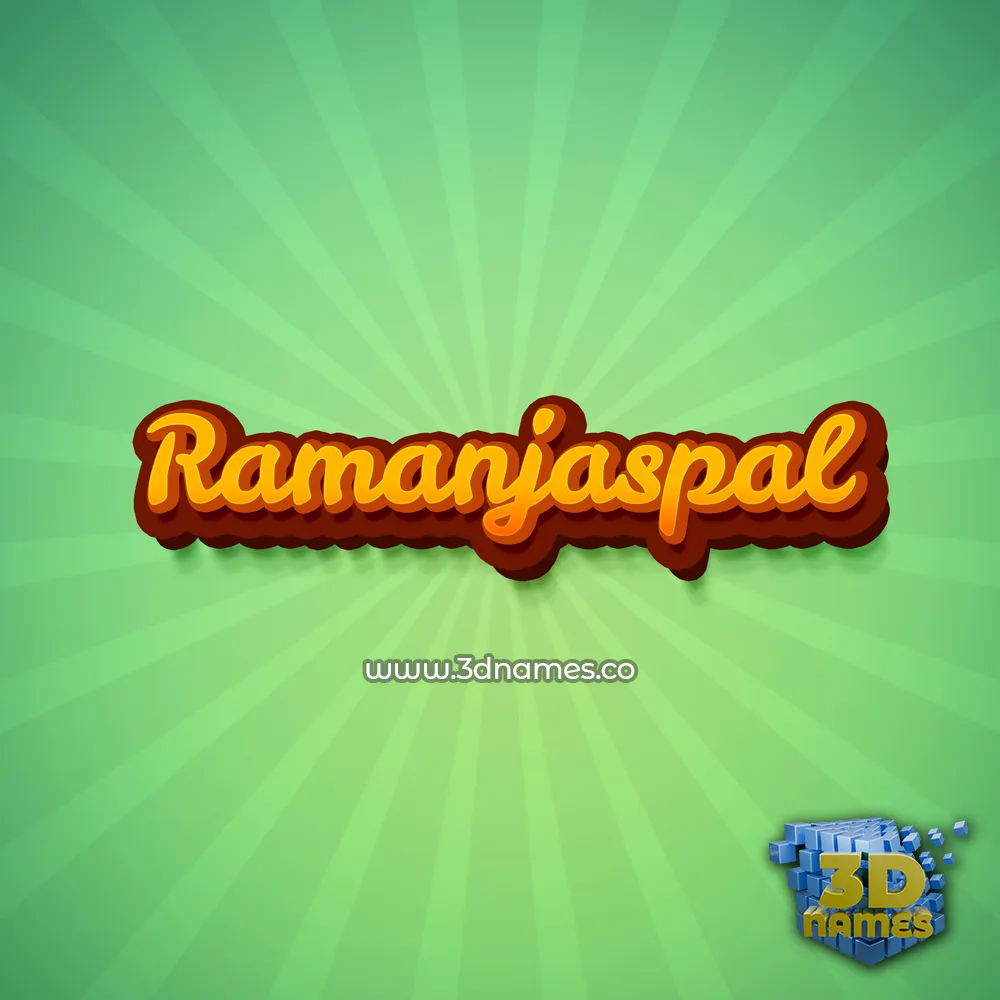 ramanjaspal in Green Rays style - 3D name wallpaper