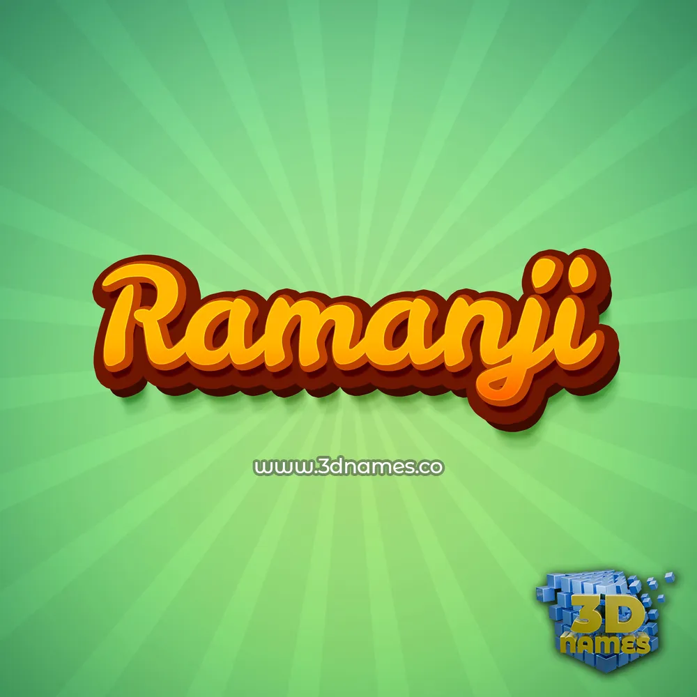 ramanji in Green Rays style - 3D name wallpaper