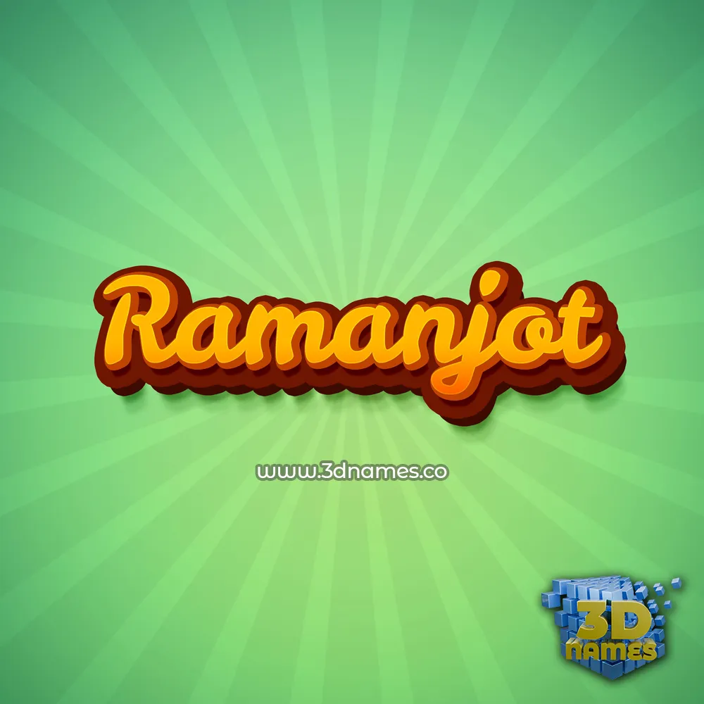 ramanjot in Green Rays style - 3D name wallpaper