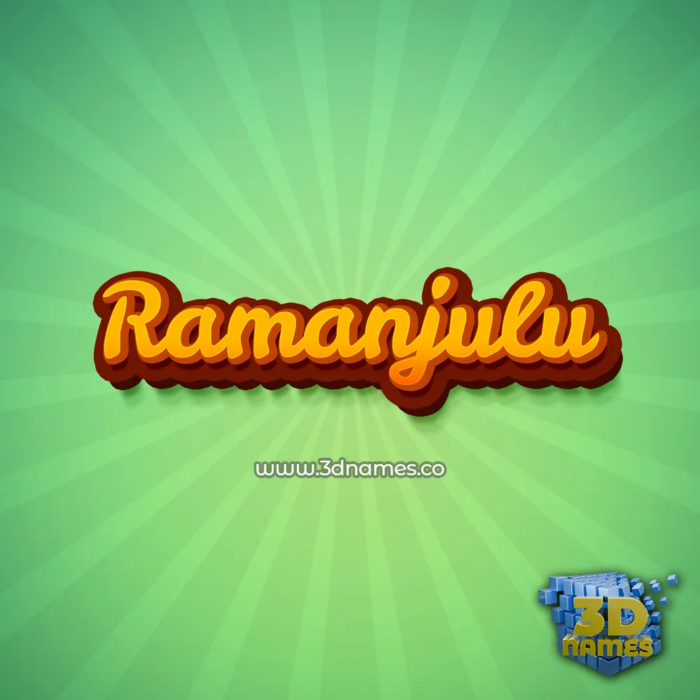 ramanjulu in Green Rays style - 3D name wallpaper