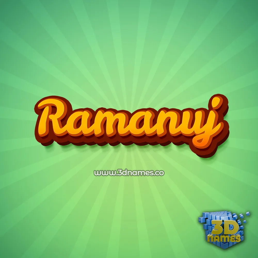 ramanuj in Green Rays style - 3D name wallpaper