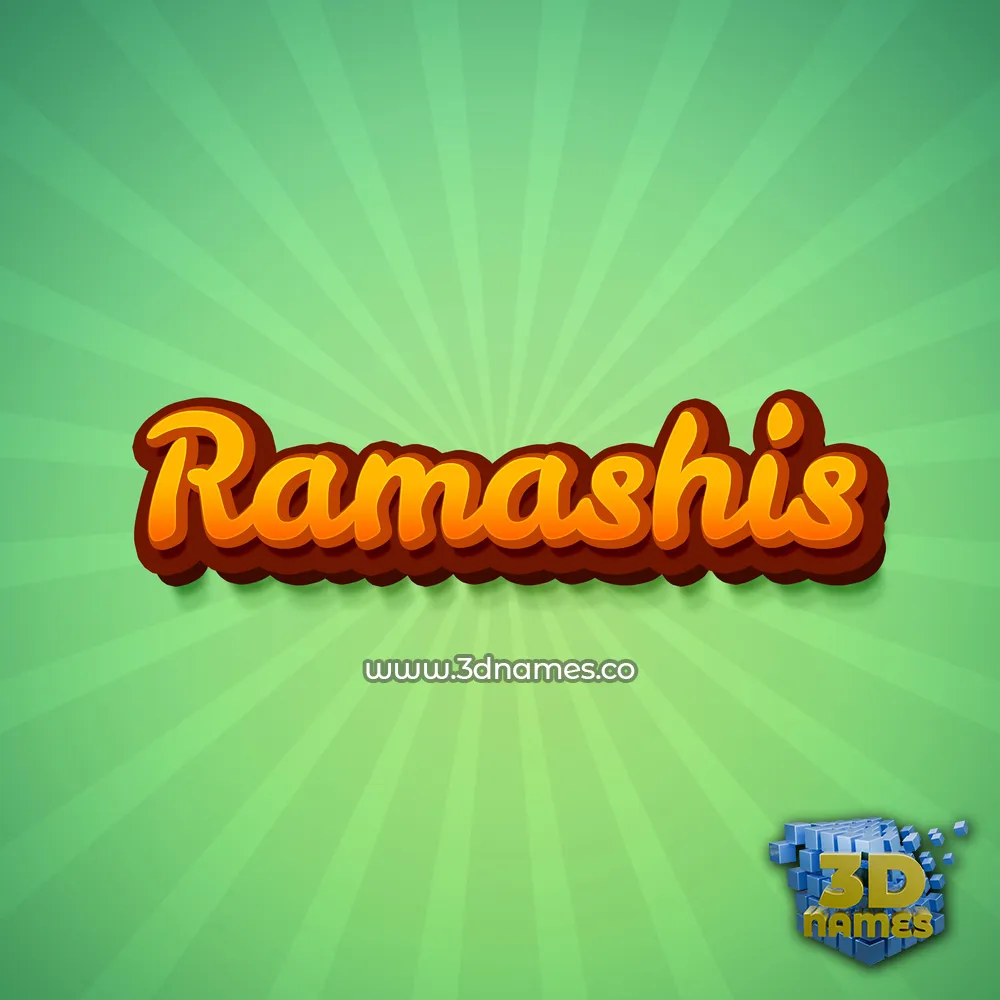 ramashis in Green Rays style - 3D name wallpaper
