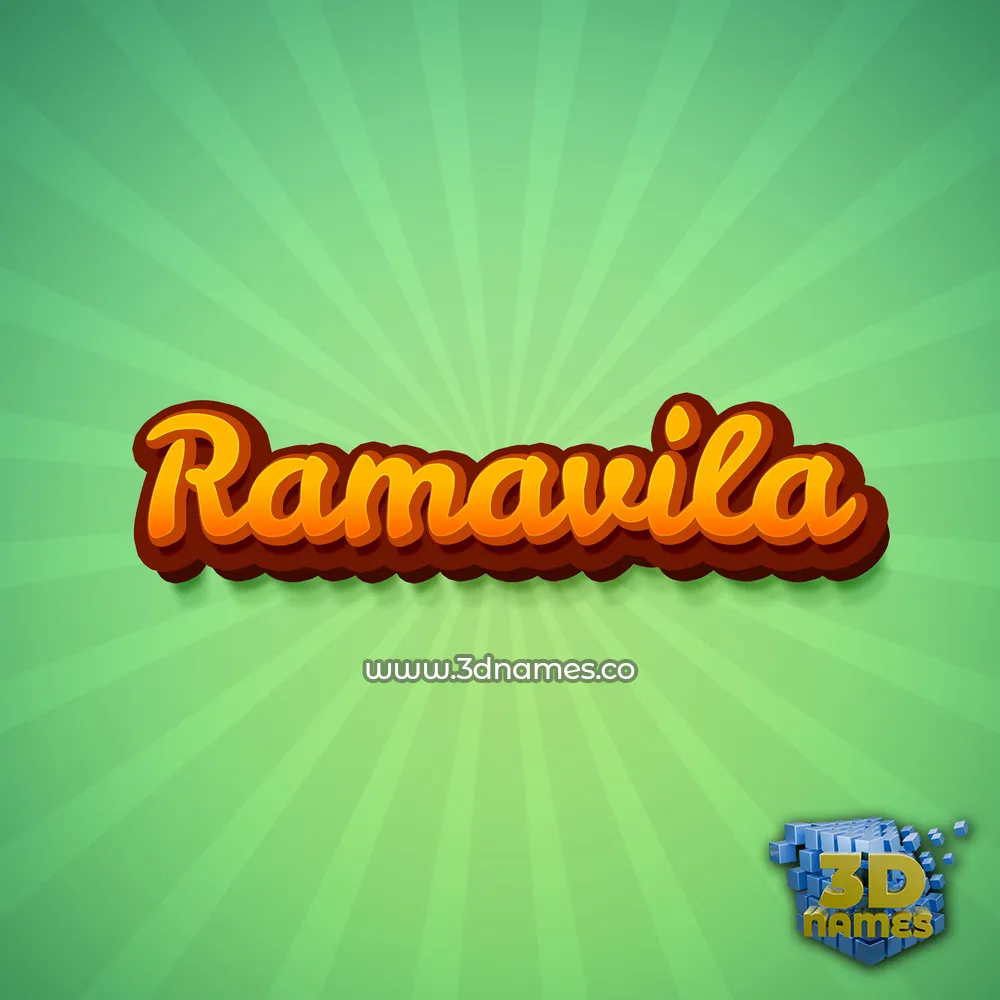 ramavila in Green Rays style - 3D name wallpaper