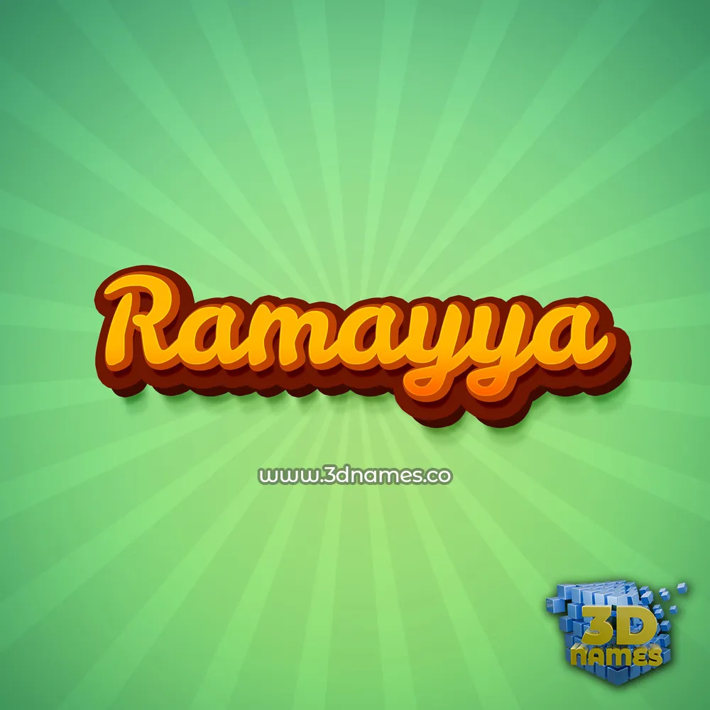 ramayya in Green Rays style - 3D name wallpaper