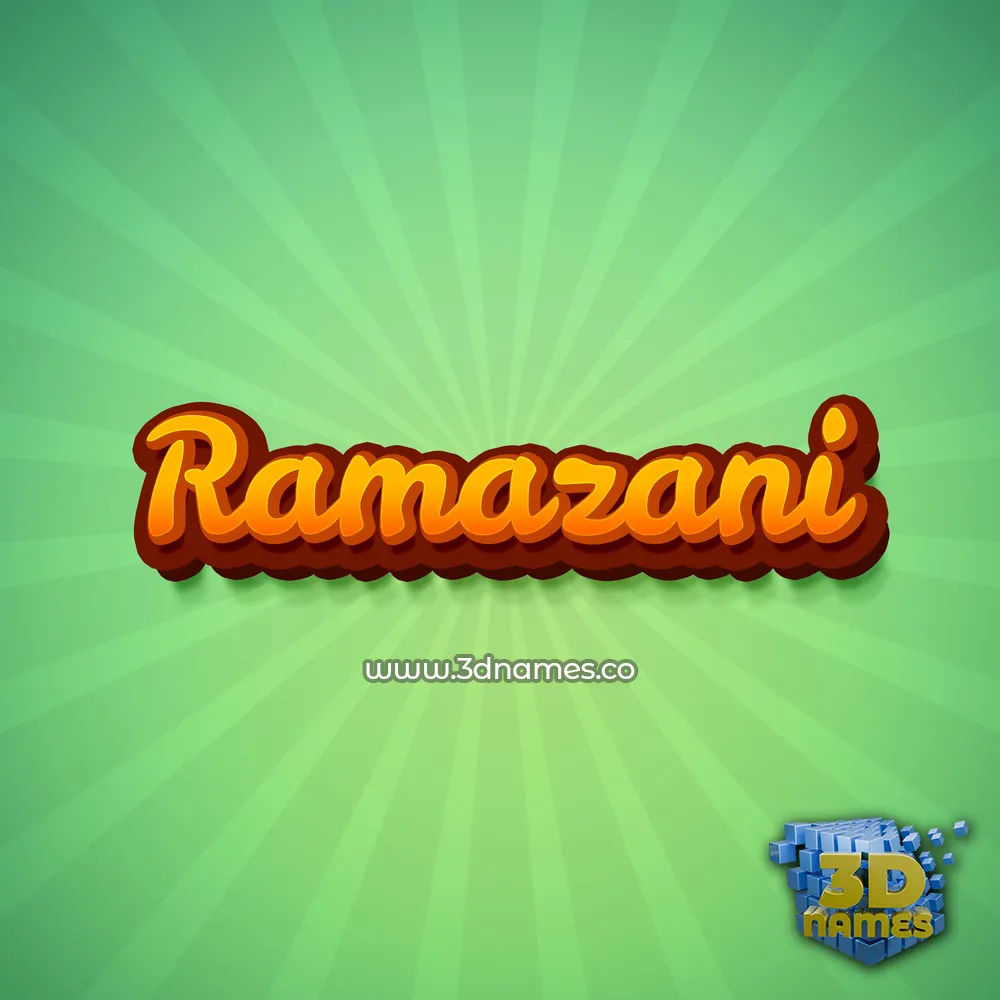 ramazani in Green Rays style - 3D name wallpaper