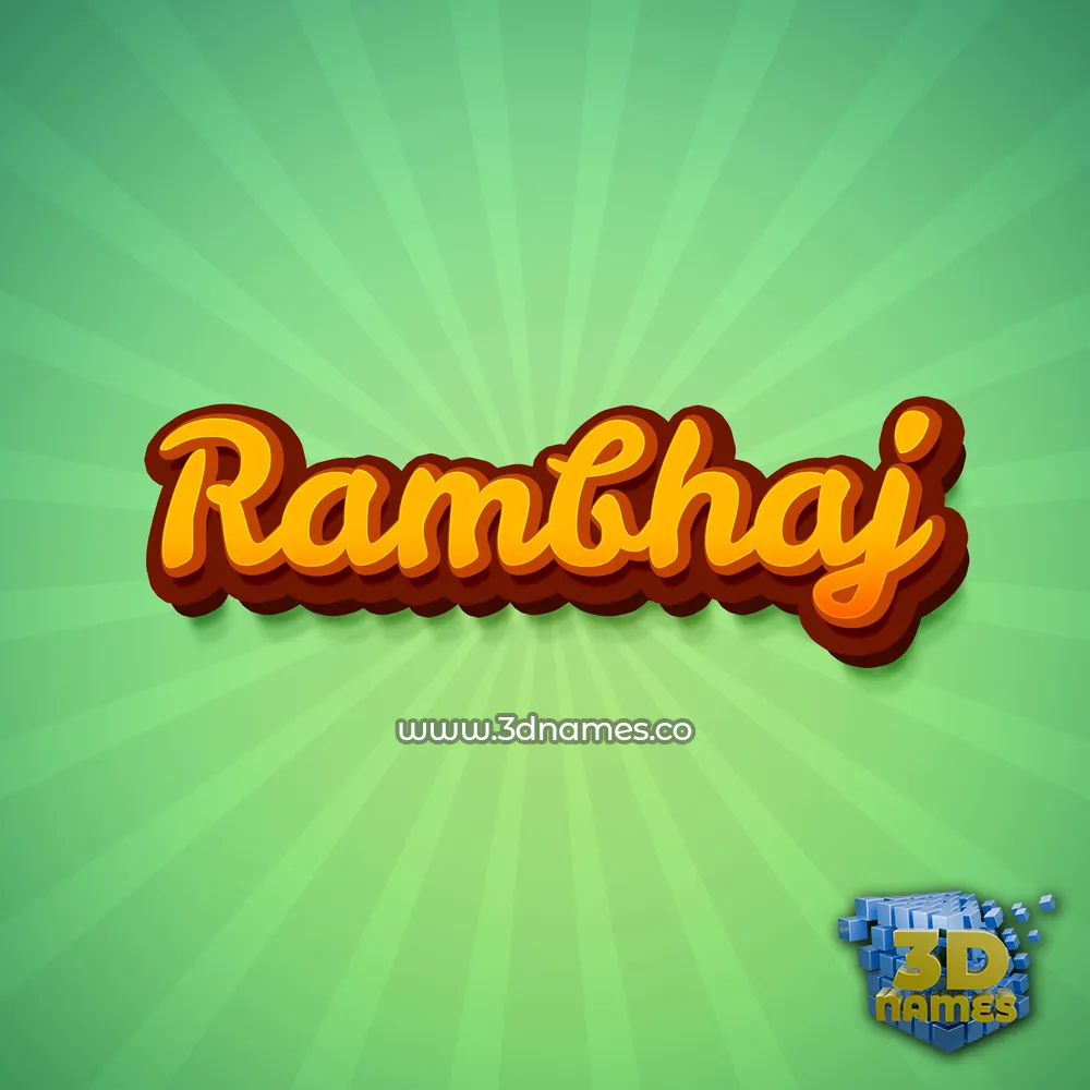 rambhaj in Green Rays style - 3D name wallpaper