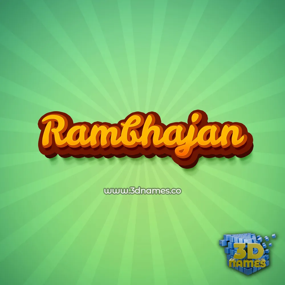 rambhajan in Green Rays style - 3D name wallpaper