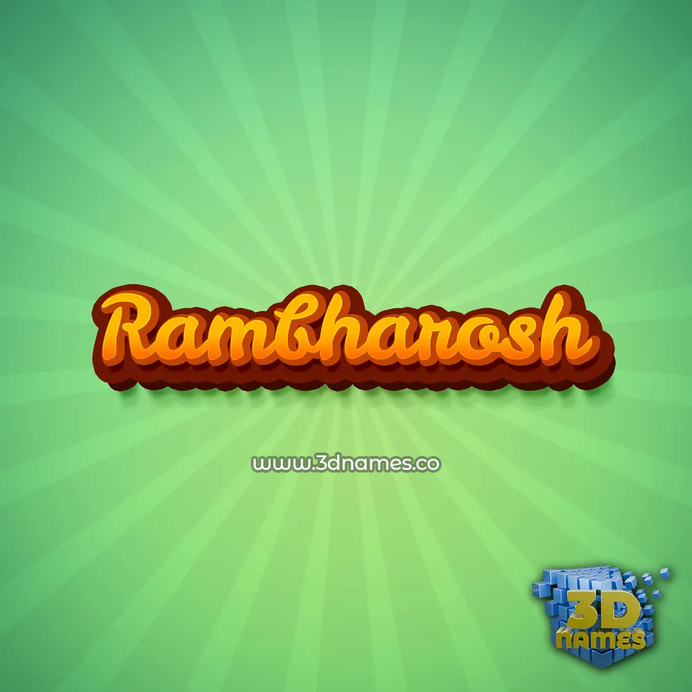 rambharosh in Green Rays style - 3D name wallpaper