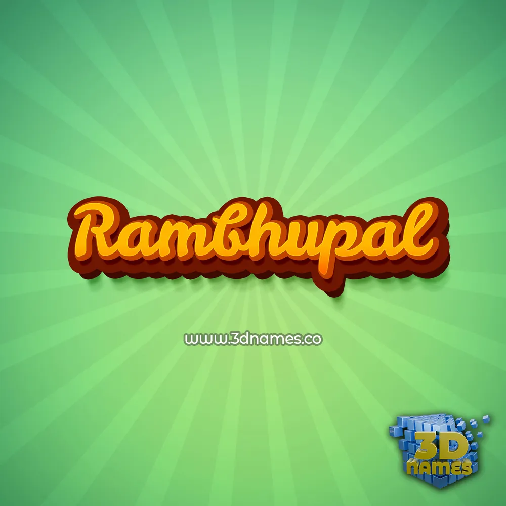rambhupal in Green Rays style - 3D name wallpaper