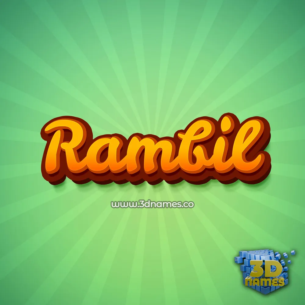 rambil in Green Rays style - 3D name wallpaper