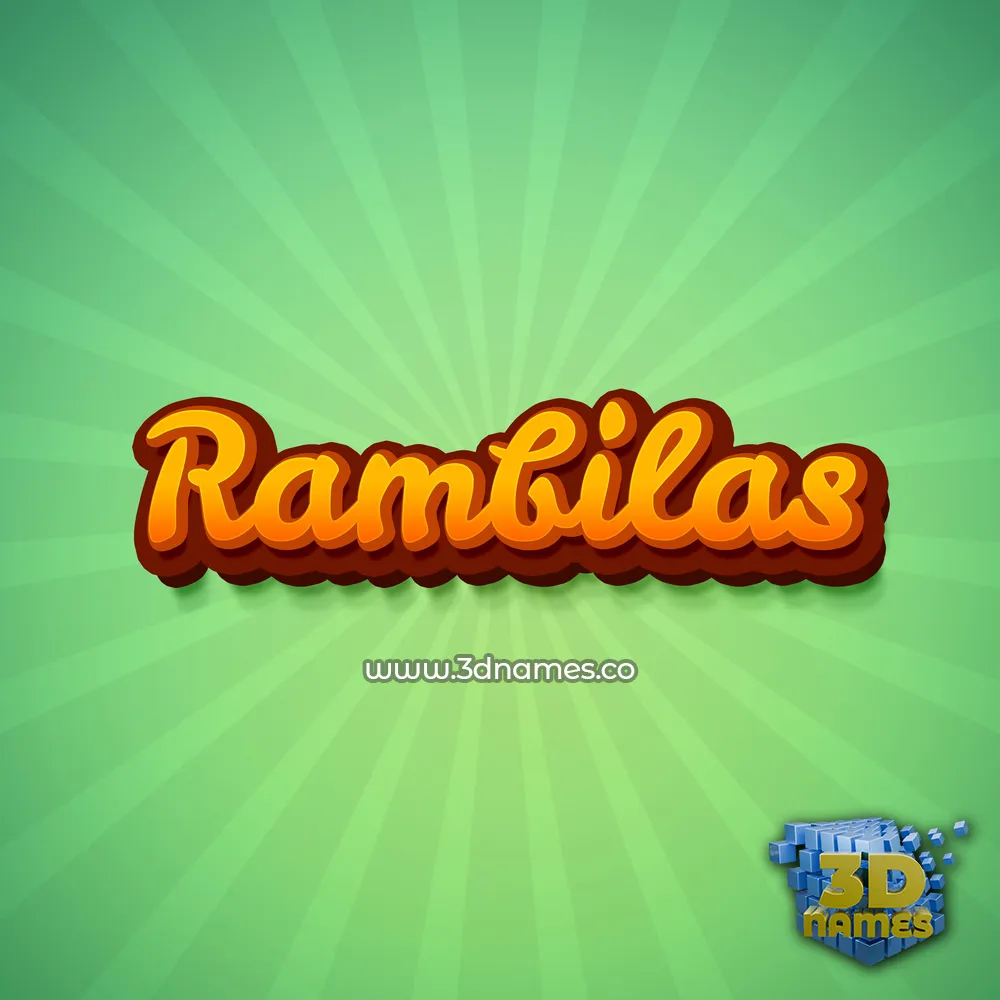 rambilas in Green Rays style - 3D name wallpaper