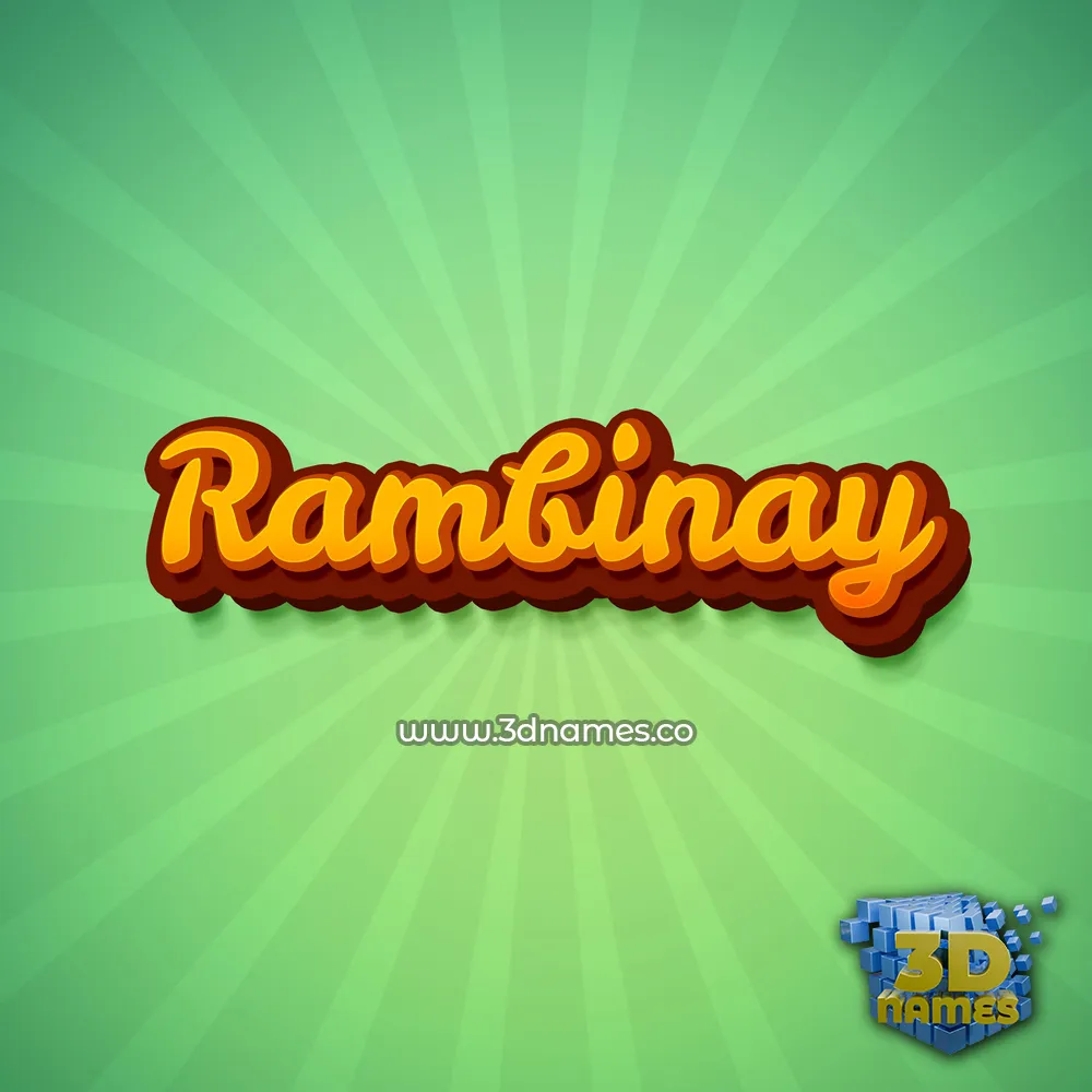 rambinay in Green Rays style - 3D name wallpaper