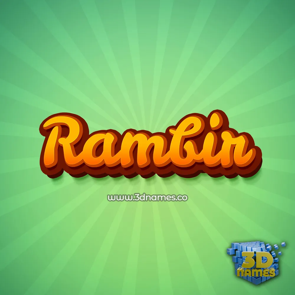 rambir in Green Rays style - 3D name wallpaper