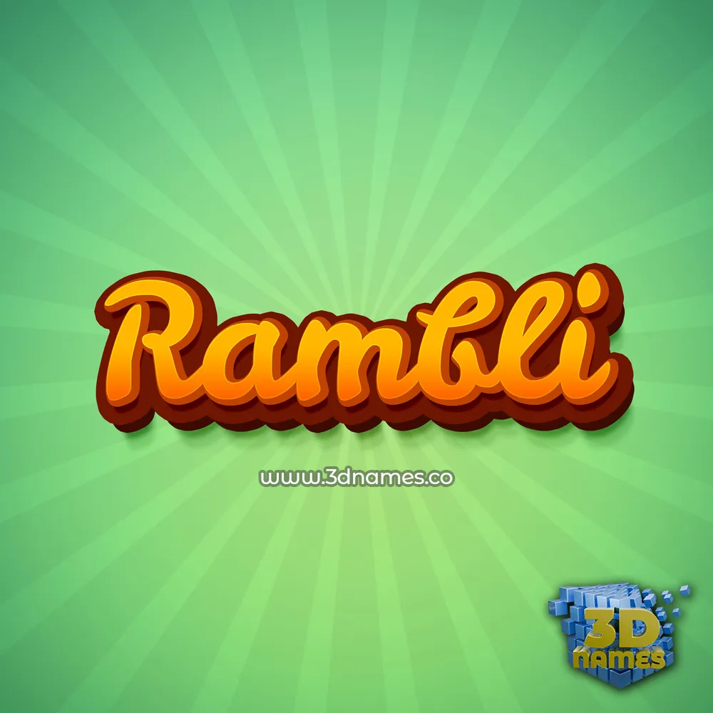 rambli in Green Rays style - 3D name wallpaper