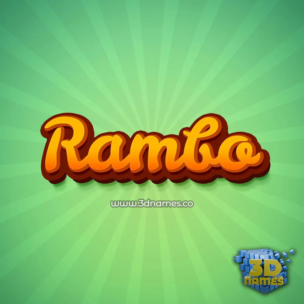 rambo in Green Rays style - 3D name wallpaper