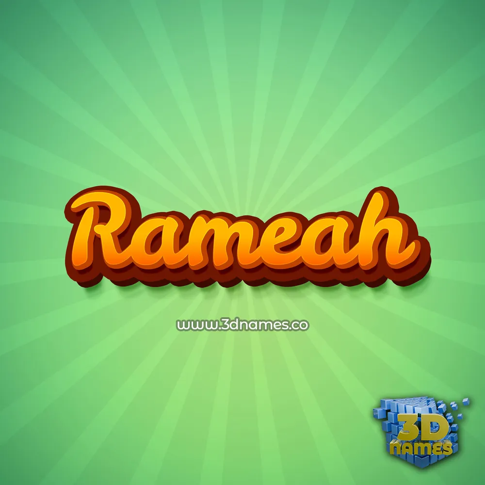 rameah in Green Rays style - 3D name wallpaper
