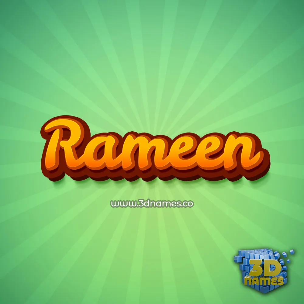 rameen in Green Rays style - 3D name wallpaper