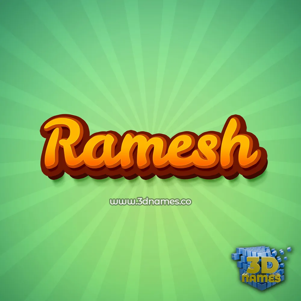 ramesh in Green Rays style - 3D name wallpaper
