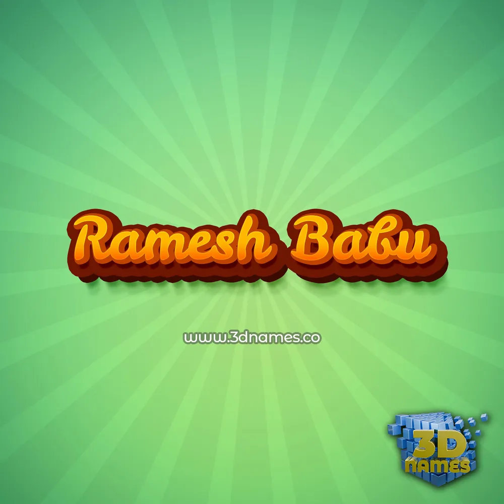 ramesh babu in Green Rays style - 3D name wallpaper