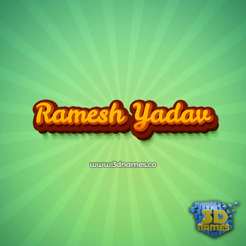ramesh yadav in Green Rays style - 3D name wallpaper
