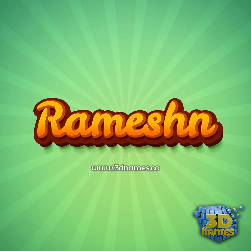rameshn in Green Rays style - 3D name wallpaper