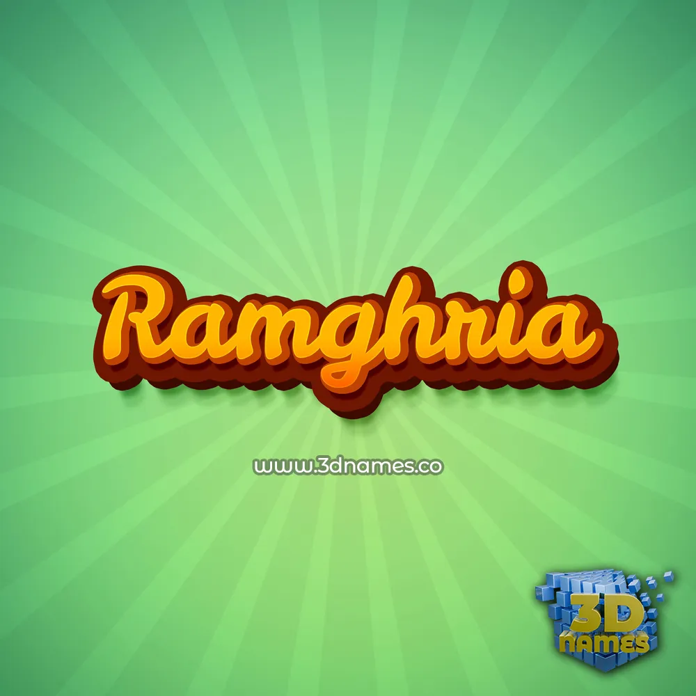 ramghria in Green Rays style - 3D name wallpaper