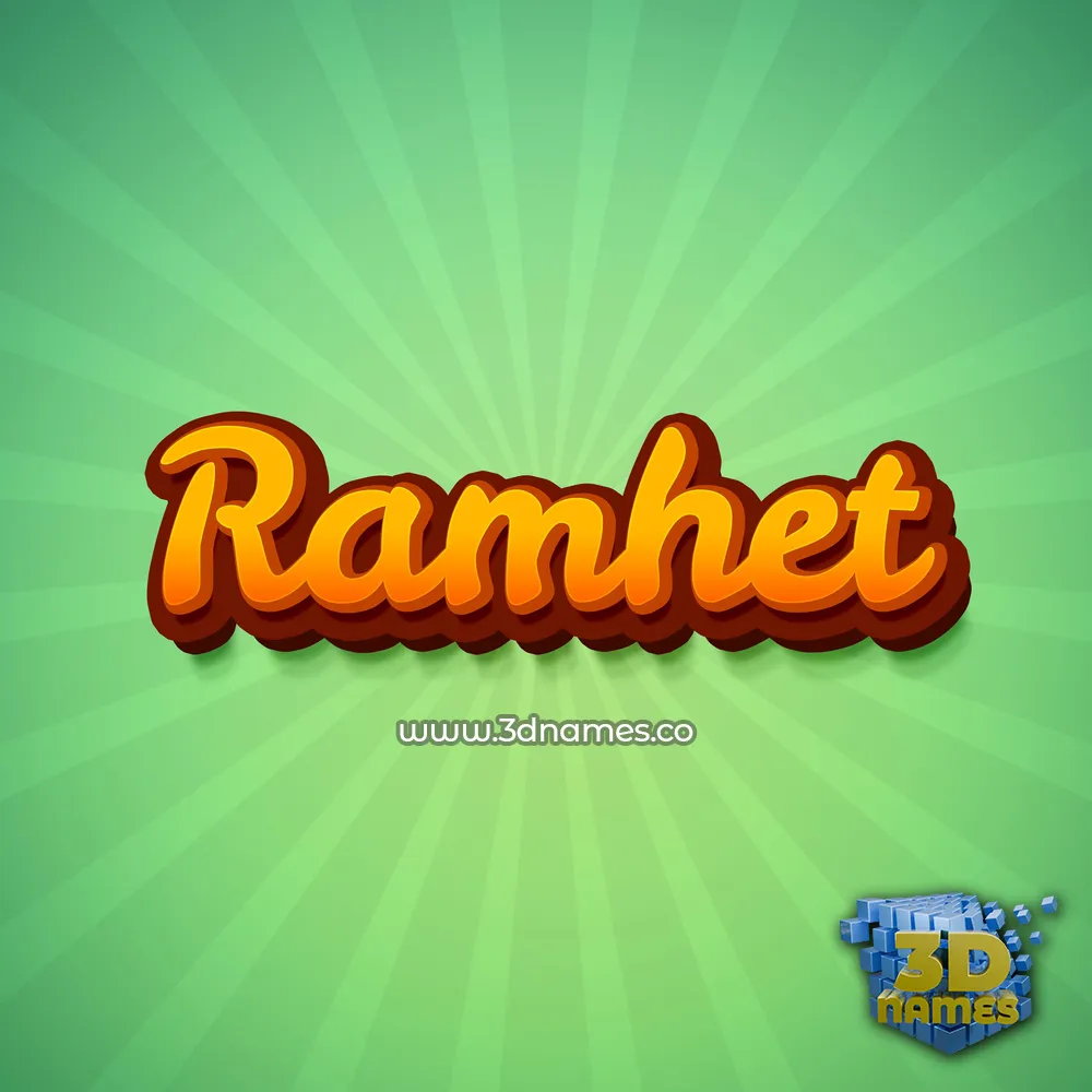 ramhet in Green Rays style - 3D name wallpaper