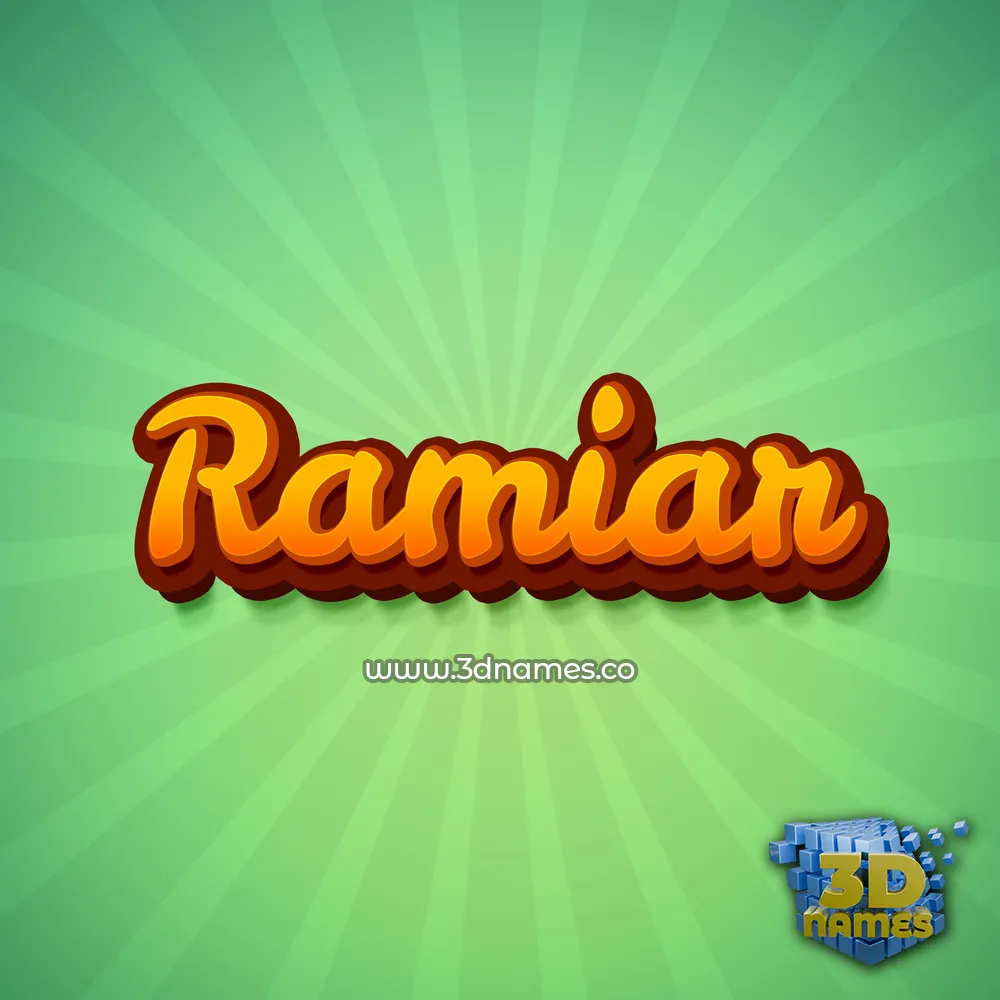 ramiar in Green Rays style - 3D name wallpaper