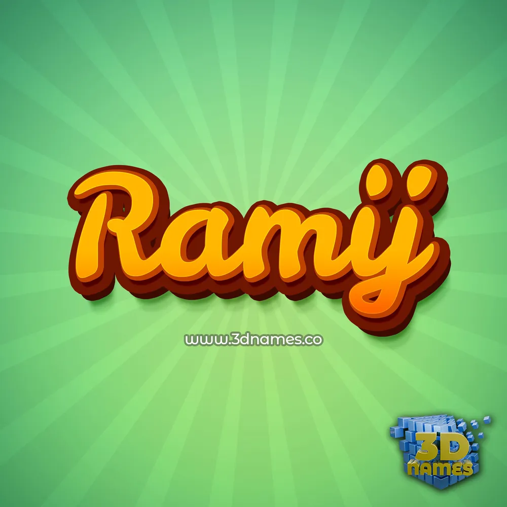 ramij in Green Rays style - 3D name wallpaper