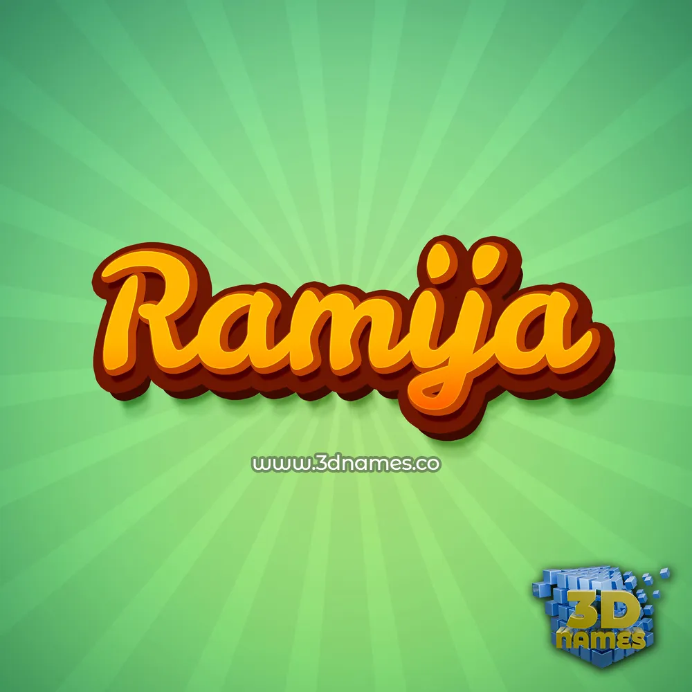 ramija in Green Rays style - 3D name wallpaper