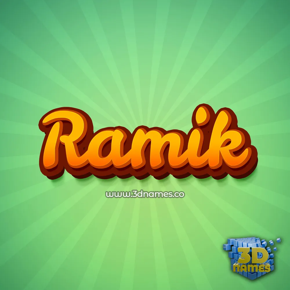 ramik in Green Rays style - 3D name wallpaper