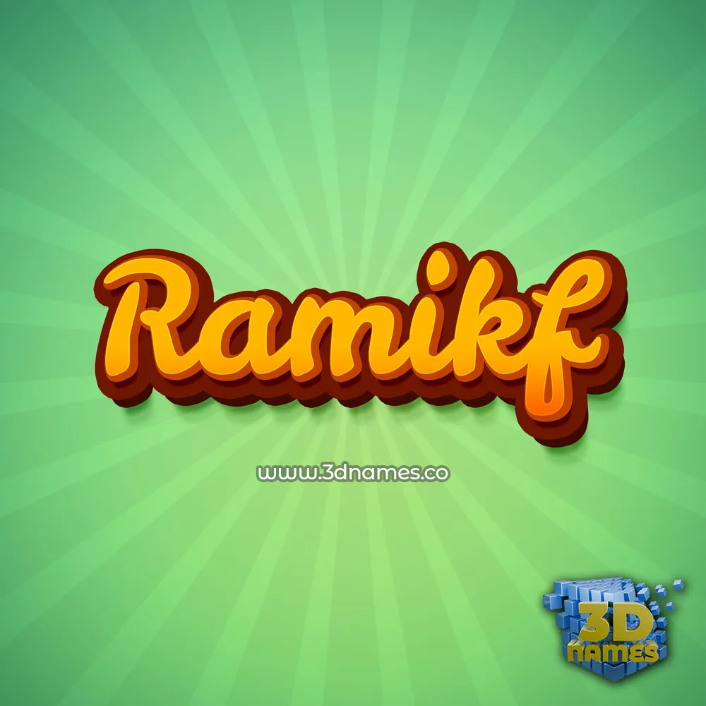 ramikf in Green Rays style - 3D name wallpaper
