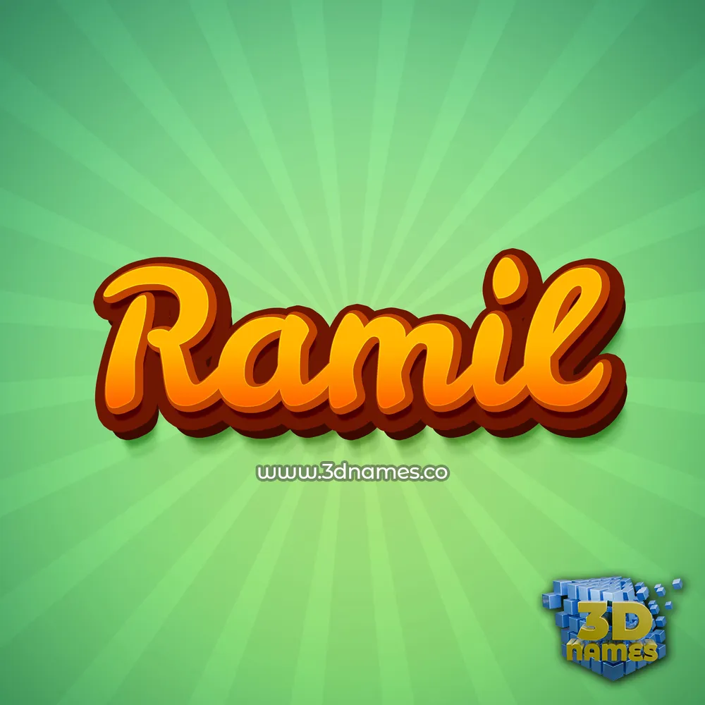 ramil in Green Rays style - 3D name wallpaper