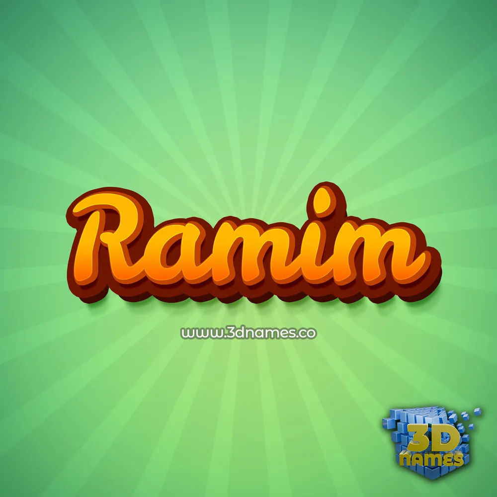 ramim in Green Rays style - 3D name wallpaper