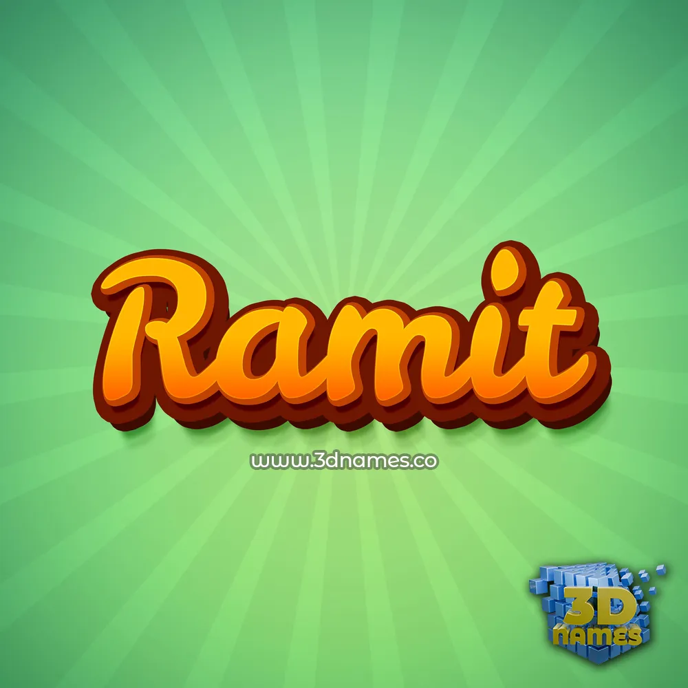 ramit in Green Rays style - 3D name wallpaper