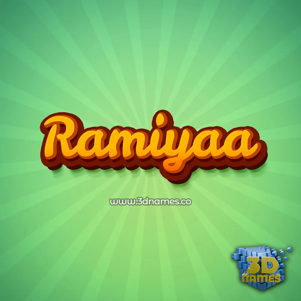 ramiyaa in Green Rays style - 3D name wallpaper