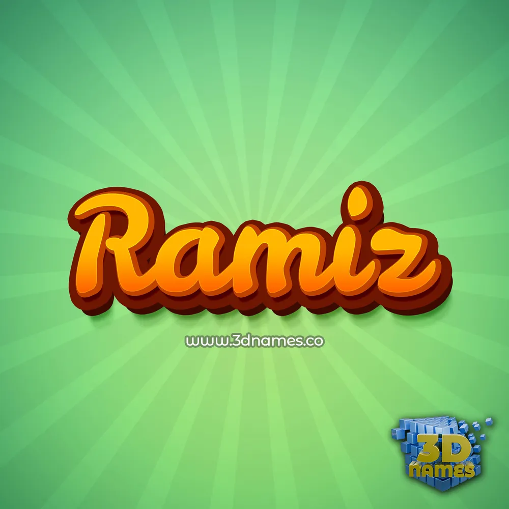 ramiz in Green Rays style - 3D name wallpaper