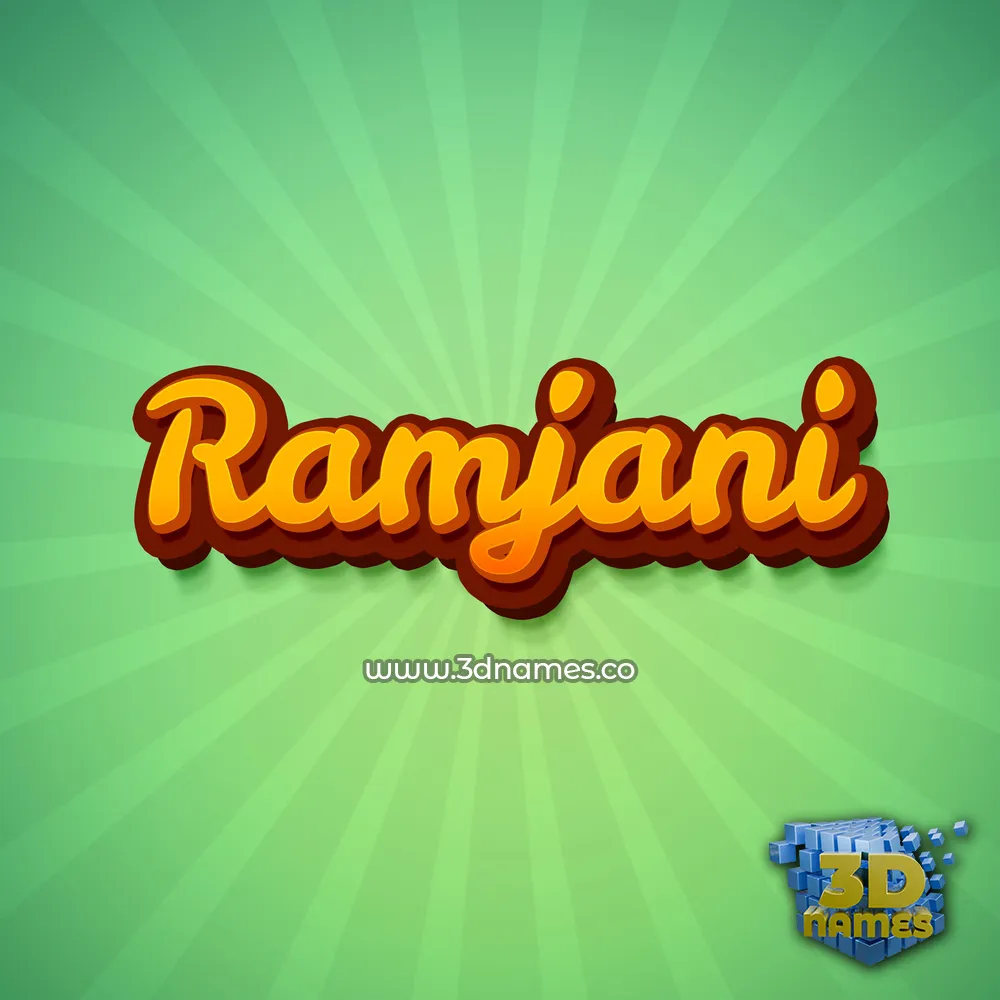 ramjani in Green Rays style - 3D name wallpaper