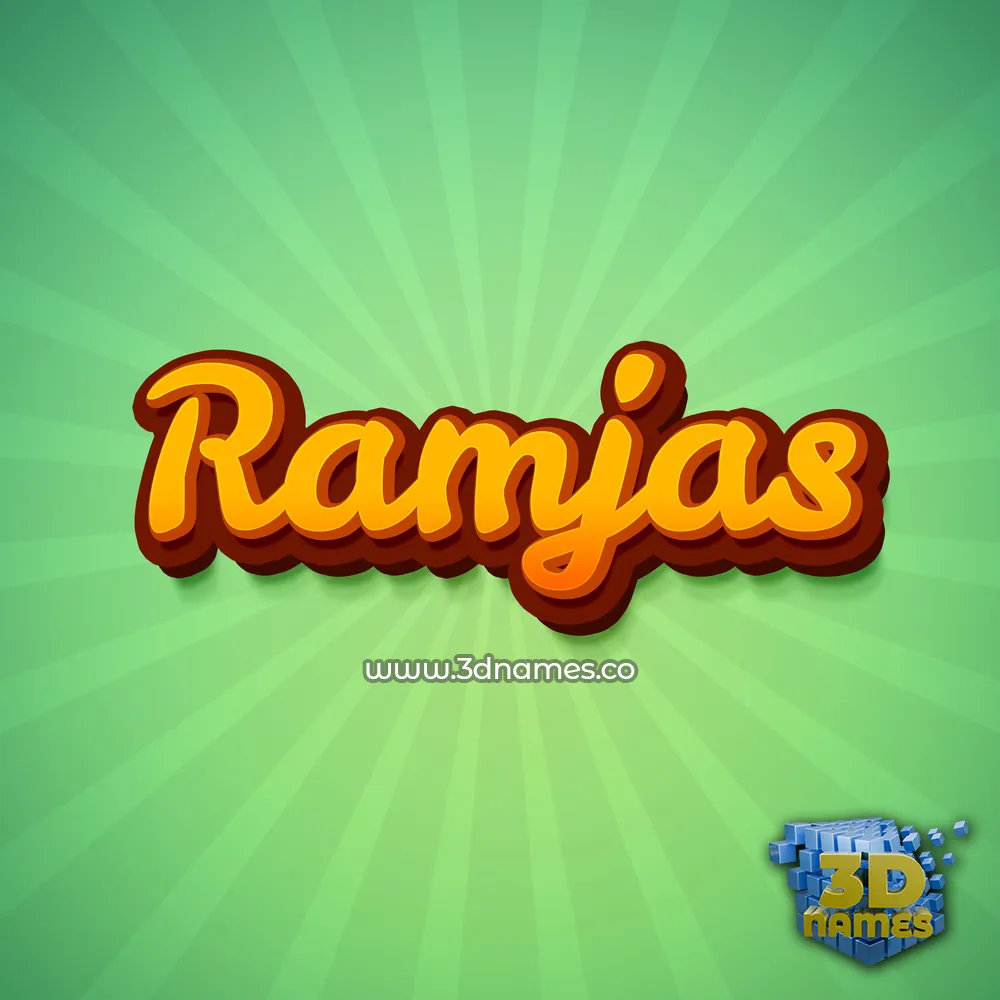 ramjas in Green Rays style - 3D name wallpaper