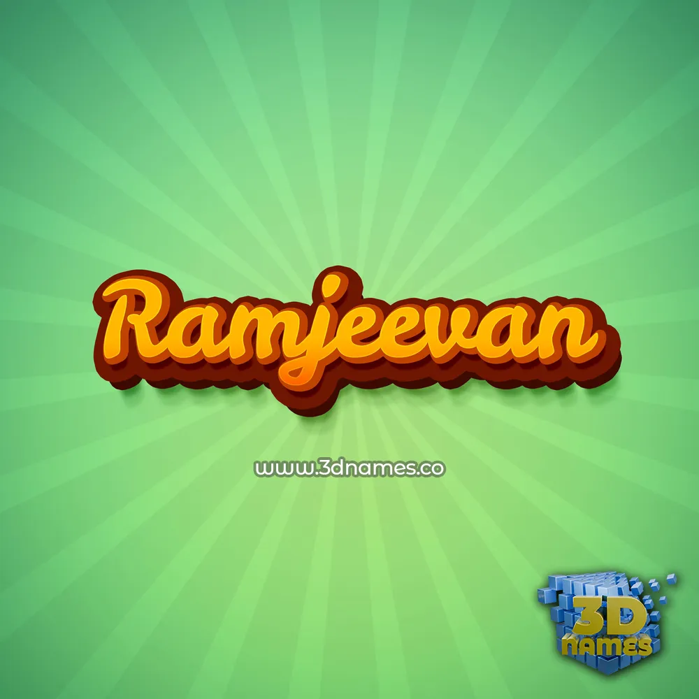 ramjeevan in Green Rays style - 3D name wallpaper