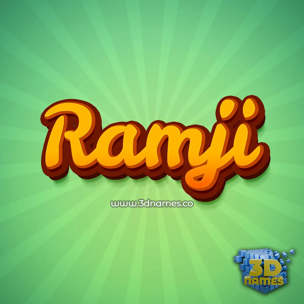ramji in Green Rays style - 3D name wallpaper