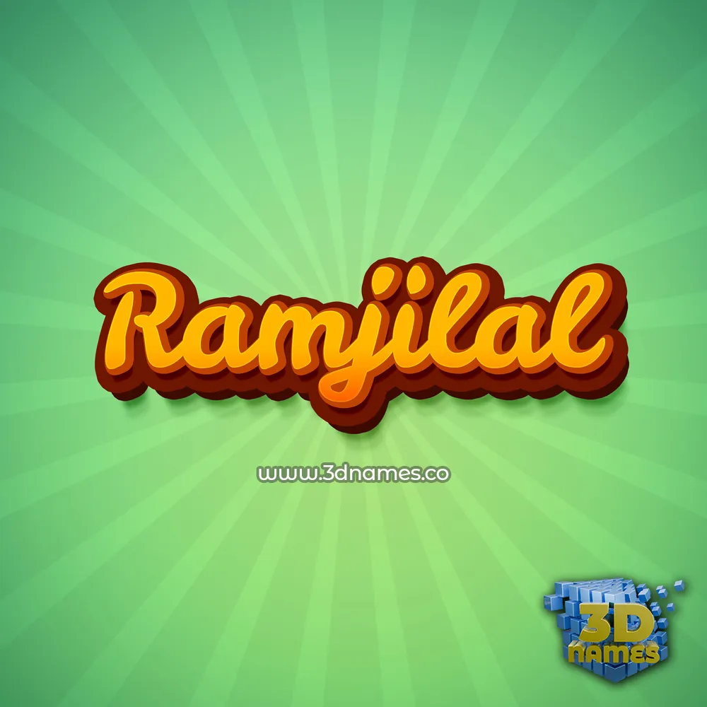 ramjilal in Green Rays style - 3D name wallpaper