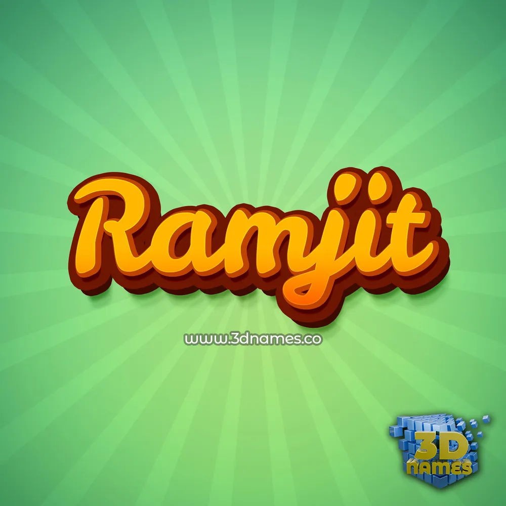 ramjit in Green Rays style - 3D name wallpaper